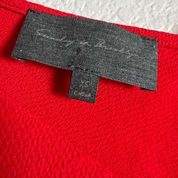 Anthropologie Sunday in Brooklyn Red Asymmetric Ruffled Sleeveless Top Size XS - Picture 6 of 6